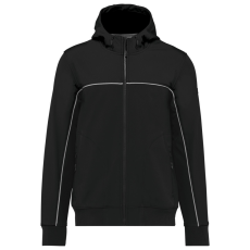 Designed To Work WK450 kétszínű három rétegű, kapucnis softshell dzseki Designed To Work, Black-L