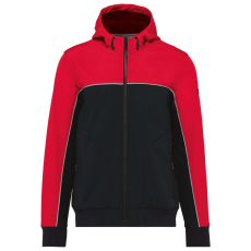 Designed To Work WK450 kétszínű három rétegű, kapucnis softshell dzseki Designed To Work, Black/Red-M