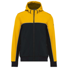 Designed To Work WK450 kétszínű három rétegű, kapucnis softshell dzseki Designed To Work, Black/Yellow-M