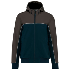 Designed To Work WK450 kétszínű három rétegű, kapucnis softshell dzseki Designed To Work, Navy/Dark Grey-M