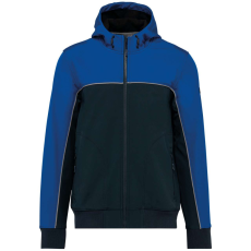 Designed To Work WK450 kétszínű három rétegű, kapucnis softshell dzseki Designed To Work, Navy/Royal Blue-L