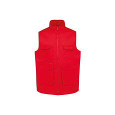 Designed To Work WK607 bélelt unisex mellény sok zsebbel Designed To Work, Red-L