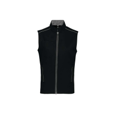 Designed To Work WK6148 férfi mellény három zsebbel és kontrasztos díszítésekkel Designed To Work, Black/Silver-XL