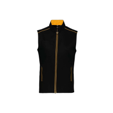 Designed To Work WK6148 férfi mellény három zsebbel és kontrasztos díszítésekkel Designed To Work, Black/Yellow-M