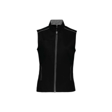 Designed To Work WK6149 Női mellény három zsebbel és kontrasztos díszítésekkel Designed To Work, Black/Silver-2XL