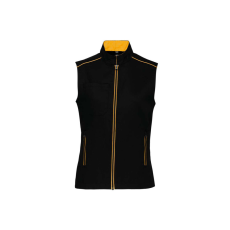 Designed To Work WK6149 Női mellény három zsebbel és kontrasztos díszítésekkel Designed To Work, Black/Yellow-XL