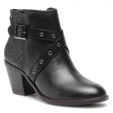 Desigual Ökológiai bőr bokacsizma, magas sarkú, fekete 37-es méret női csizma, bakancs