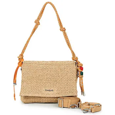 Desigual Válltáskák HALF LOGO RAFFIA VENECIA Bézs Egy méret kézitáska és bőrönd