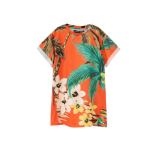 Desigual Zamora narancs, mintás lány pamut ruha