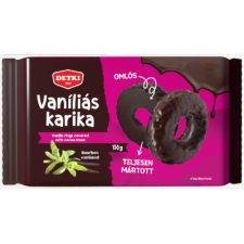 Detki Keksz Kft Detki 150g Vaníliás karika Teljesen mártva kakaós étbevonóval csokoládé és édesség