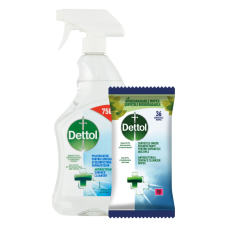 Dettol antibakteriális Felülettisztító spray és törlőkendő csomag tisztító- és takarítószer, higiénia