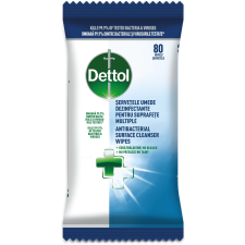 Dettol Nedves felülettisztító kendő antibakteriális hatással 80 db/csomag Dettol tisztító- és takarítószer, higiénia