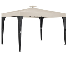 Deuba polyrattan kerti pavilon fekete-krém 3x4m 992858 kerti bútor