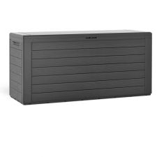 Deuba Woody kerti tárolóláda fahatású antracit 300l 120x46x57cm 191390 kerti tárolás