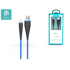 Devia Apple iPhone Lightning USB töltő- és adatkábel 1,5 m-es vezetékkel - Devia Fish1 Flexible Lightning USB 2.4 - blue kábel és adapter