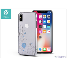 Devia Apple iPhone X hátlap Swarovski kristály díszitéssel - Devia Crystal Petunia - silver/transparent tok és táska