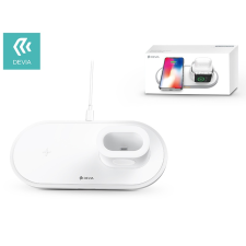 Devia Devia Qi univerzális vezeték nélküli töltő állomás - 18W - Devia V.3 3in1 Wireless Charger for Smartphone + Apple Watch + Earphone - white kábel és adapter