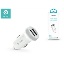 Devia Dual USB szivargyújtós töltő adapter 5V/3,1A fehér (ST330810) (ST330810) mobiltelefon kellék