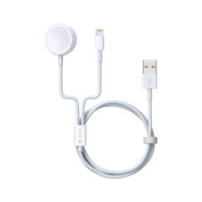 Devia EA199 Kitone 2in1 Magnetic Wireless Apple iWatch Töltő - Fehér mobiltelefon kellék