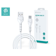 Devia Kintone V2 USB-A - microUSB adat- és töltőkábel 1m fehér (ST351129) (ST351129) kábel és adapter