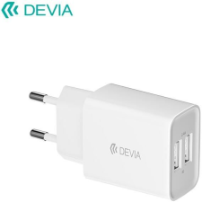 Devia Smart 2xUSB-A hálózati töltő adapter 12W fehér (RLC-526) (RLC-526) mobiltelefon kellék