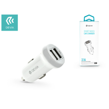 Devia Smart Series Autós 2xUSB töltő (5V / 3.1A) - Fehér mobiltelefon kellék