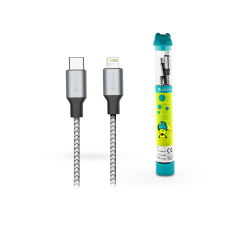 Devia ST348297 USB Type-C - Lightning adat és töltőkábel 1m kábel és adapter