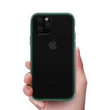 Devia Telefontok, iPhone 11 Pro hátlaptok, ütésálló, zöld keretes, átlátszó, Devia Shark4 tok és táska