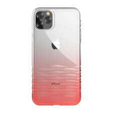 Devia Telefontok, iPhone 11 Pro szilikon tok, hátlaptok, színátmenetes, átlátszó, piros, Devia Ocean tok és táska