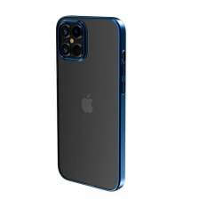 Devia Telefontok, iPhone 12 Pro Max hátlaptok, kemény, kék kerettel, átlátszó, Devia Glimmer tok és táska