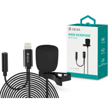 Devia univerzális vezetékes mikrofon - Lightning - Devia Smart Series Wired Microphone - fekete mikrofon