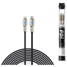 Devia USB Type-C - Lightning adat- és töltőkábel 1 m-es vezetékkel - Devia Tube Mars Series PD Cable With Lightning - 5V/3A - black (ST378096) mobiltelefon kellék