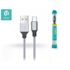 Devia USB- USB Type-C töltő- és adatkábel 1 m ezüst kék (ST304330) (ST304330) mobiltelefon kellék