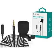 Devia vezetékes influenszer mikrofon - 3,5 mm jack - Devia Smart Series Wired Microphone - fekete mikrofon