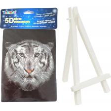 diamant festés - fehér tigris 15x20 cm állvánnyal kreatív és készségfejlesztő