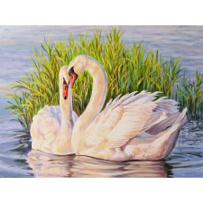 Diamantfestő készlet Hattyúk a nádasban 30x40 cm kreatív és készségfejlesztő