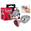  Diamond - 85g-os alumínium anál dildó (ezüst-piros)