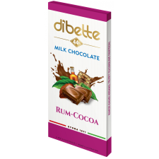  Dibette Nas kakaós-rum ízű krémmel töltött étcsokoládé édesítőszerekkel 80g diabetikus termék