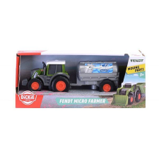 Dickie Fendt Micro Farm - Traktor tejszállító kocsival 15 cm autópálya és játékautó