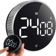 Digitális LED konyhai időzítő – mágneses stopper, 99:55 perc, fekete konyhai eszköz