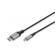 Digitus 8K DisplayPort Adapter Cable, Mini DP to DP 1m Black kábel és adapter