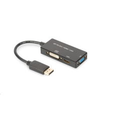 Digitus AK-340418-002-S DisplayPort -> DVI + HDMI + VGA adapter fekete (AK-340418-002-S) kábel és adapter