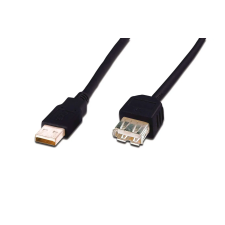 Digitus Assmann USB 2.0 hosszabbító kábel 5m fekete (AK-300202-050-S) kábel és adapter
