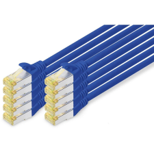 Digitus CAT 6A S/FTP Patchkabel, 10 Stück, 5m, blau (DK-1644-A-050-B-10) kábel és adapter