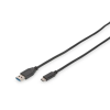Digitus DB-300136-010-S USB-C apa - USB-A apa Adat- és töltőkábel 1m - Fekete