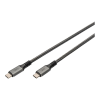 Digitus DB-300443 USB-C apa - USB-C apa 4.0 Adat és töltő kábel - Fekete (1m) (DB-300443-010-S)