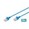 Digitus Digitus DK-1618-015S-B-10, 1,5 M, Cat6, U/UTP (UTP), RJ-45, RJ-45, Kék