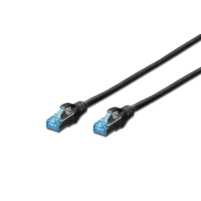 Digitus DK-1532-020/BL SF/UTP CAT5e Patch kábel 2m Fekete kábel és adapter