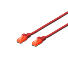 Digitus DK-1617-010/R U-UTP CAT6 Patch kábel 1m - Piros kábel és adapter