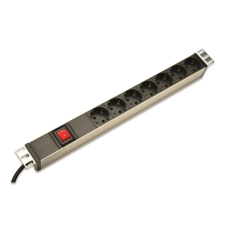 Digitus DN-95402 aluminum outlet strip with switch 7 safety outlets 2m supply safety plug hosszabbító, elosztó